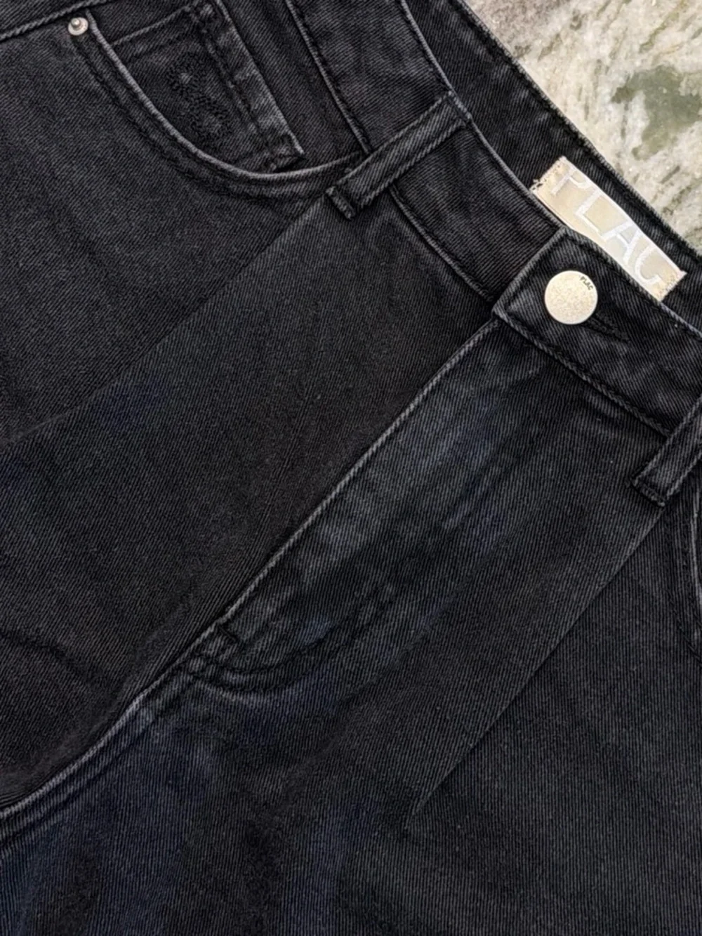 Black High-Rise Denim Shorts